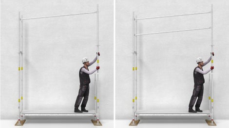 Der Easy Stiel ermöglicht eine vorlaufende, systemintegrierte Geländermontage