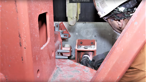 The climbing bracket and the working bracket re-use the same holes, so as the unit climbs from one level to the next this reduces the number of embeds required.