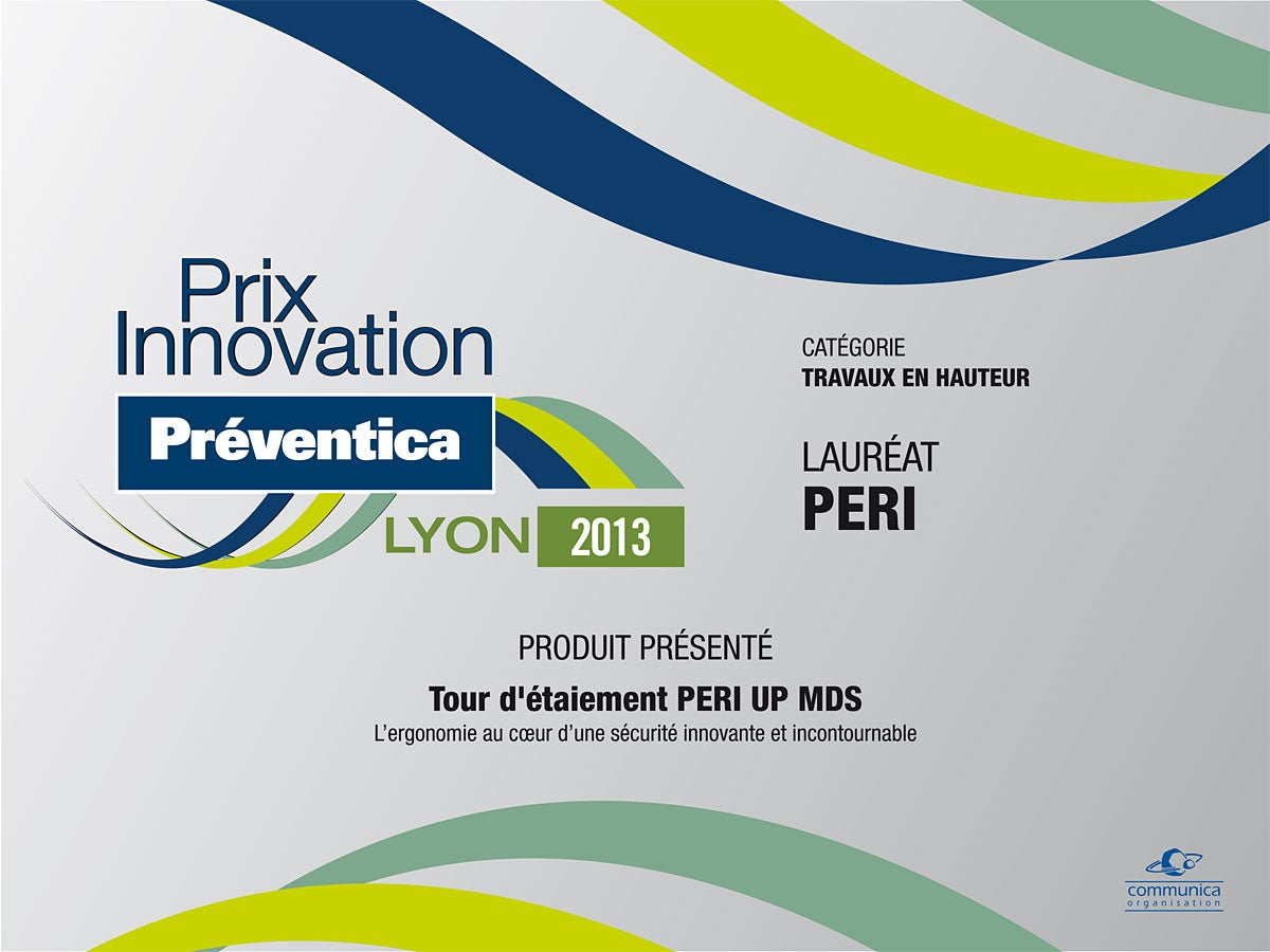 During the "Préventica" in Lyon, the Shoring Tower MDS was awarded the coveted Innovation Prize. The system convinced the jury in the category "Working at Heights".