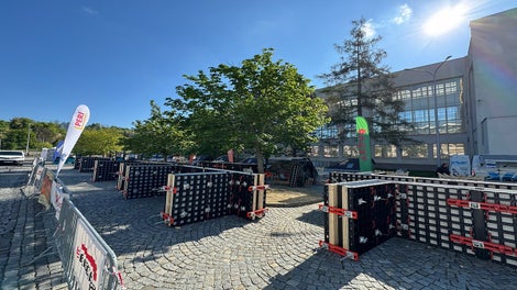 Sestavy ze systému bednění DUO smontované v rámci soutěže