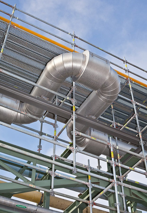 PERI UP ist das äußerst flexible Systemgerüst, das – insbesondere bei industriellen Anwendungen – nahezu beliebige Anpassungen an alle örtlichen Gegebenheiten ermöglicht.