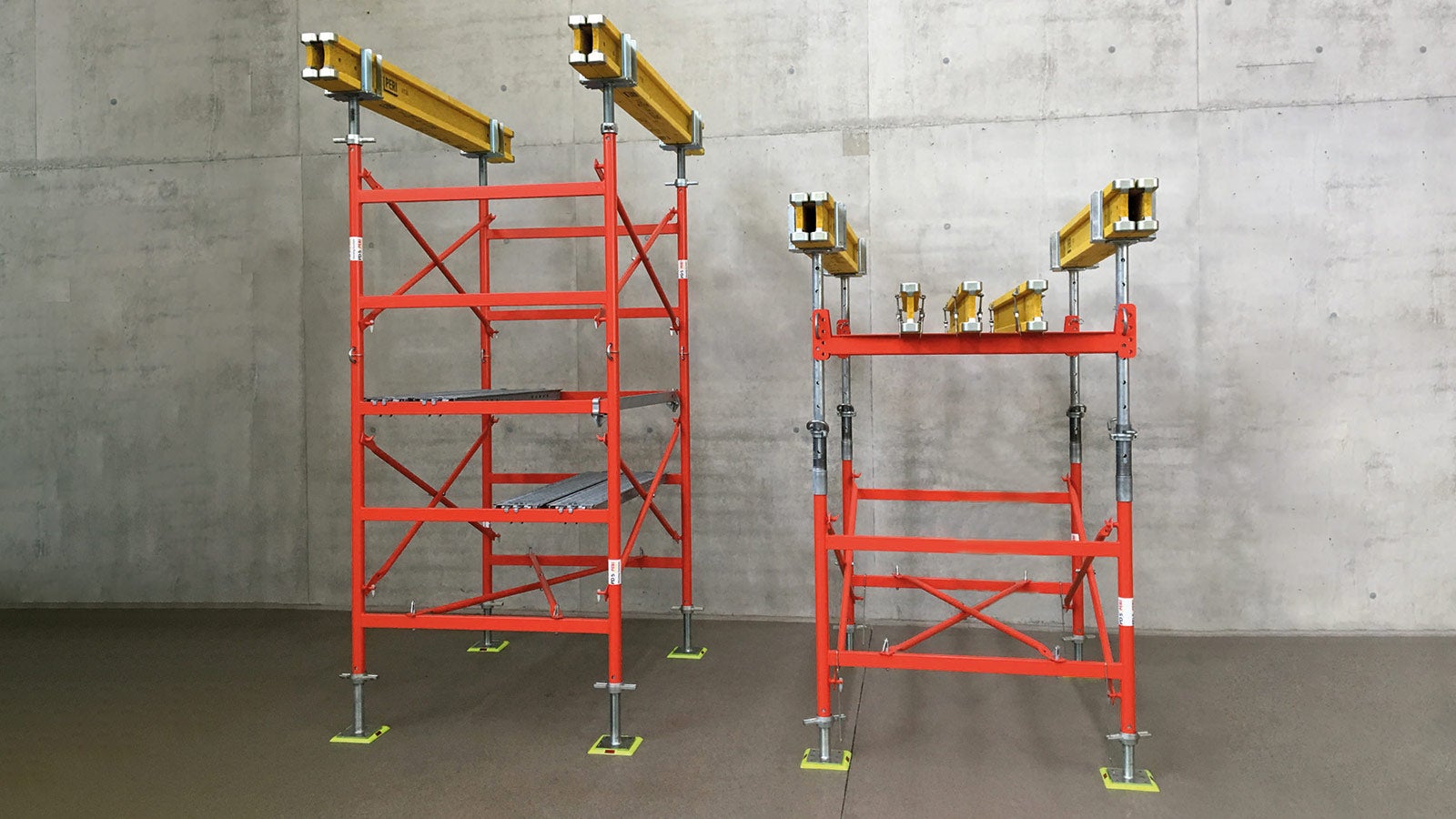 Simultaneous support of slabs and beams