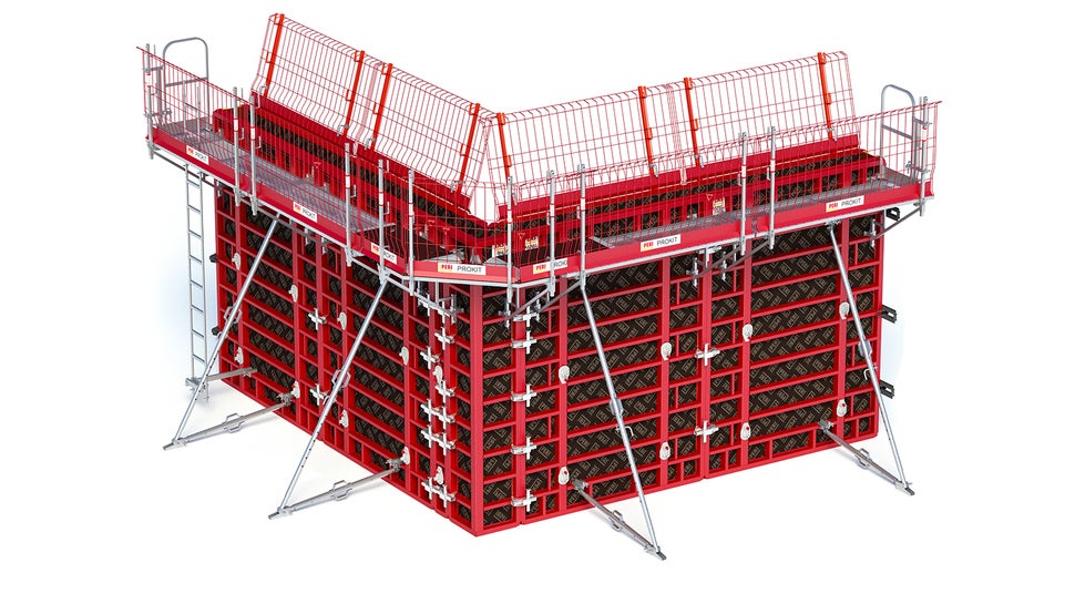 System wsporników MXK zapewnia wysoki poziom bezpieczeństwa, a jednocześnie wymaga niewielkiego nakładu pracy przy montażu. Lekkie elementy systemu są montowane ręcznie z poziomu podłoża.
