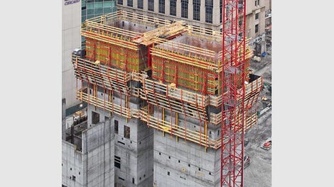 <p>A milestone in self-climbing technology: PERI introduces the ACS. Climbing takes place with the hydraulic climbing mechanism without the use of a crane. Comfortable working platforms protect site personnel during all weathers.</p><br/>