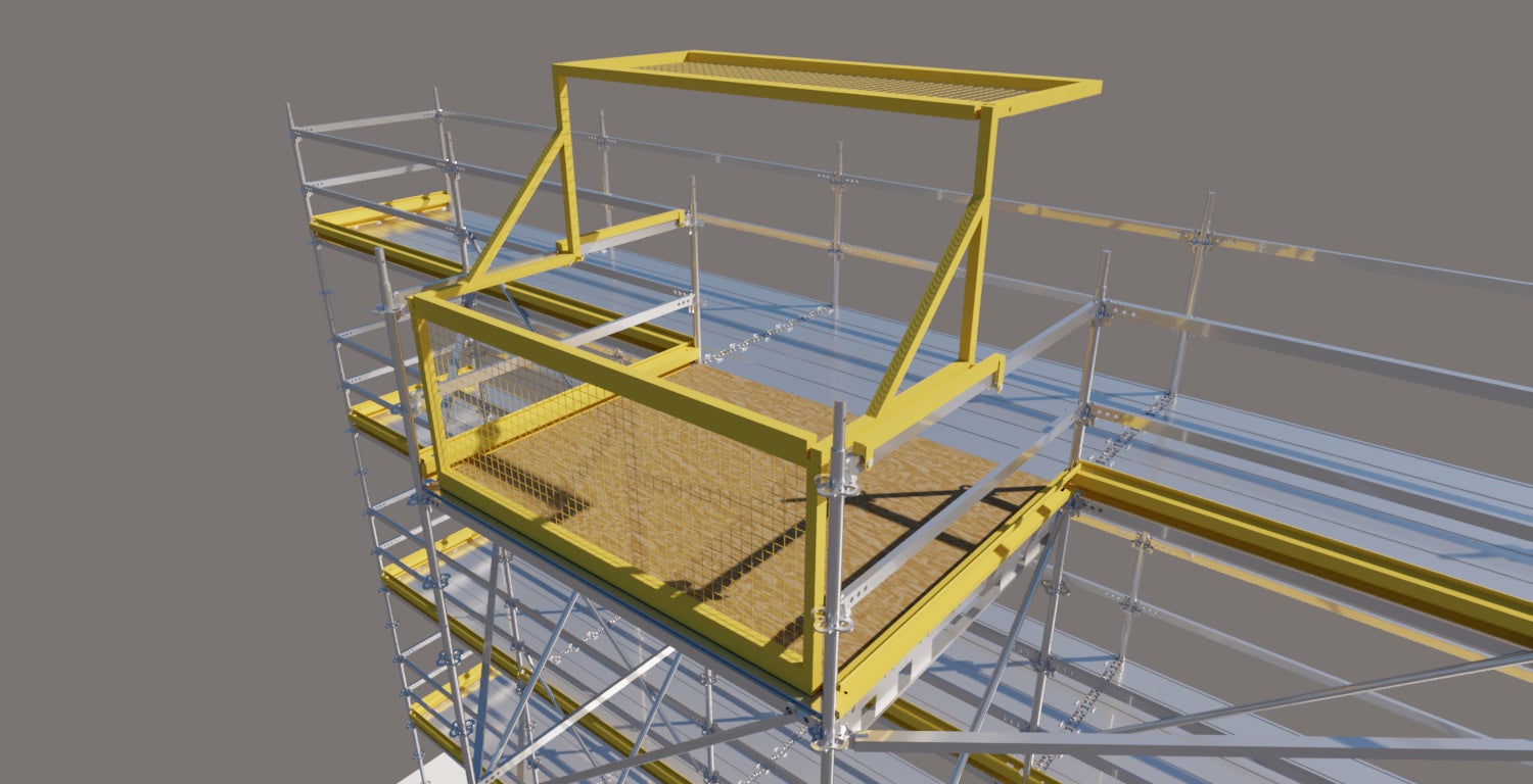 The PERI UP Loading Bay in a standard arrangement can be loaded up to 10kN/m²
