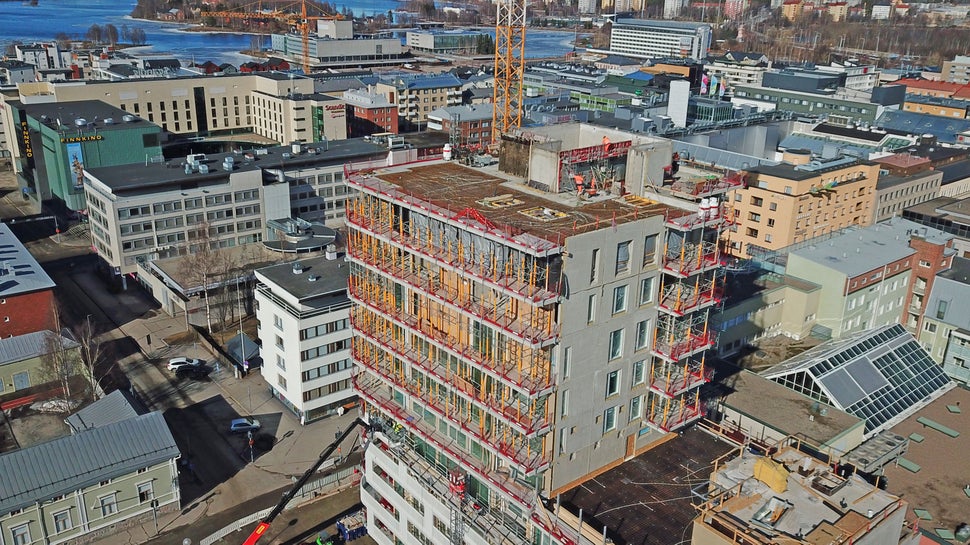 Marskinpuiston rakennusvaihe keväällä 2020.