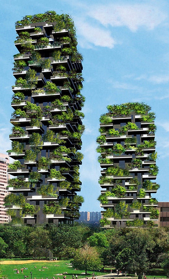 Apart from a wide range of shrubs and flowers, both towers of the Bosco Verticale are also home to 900 trees.