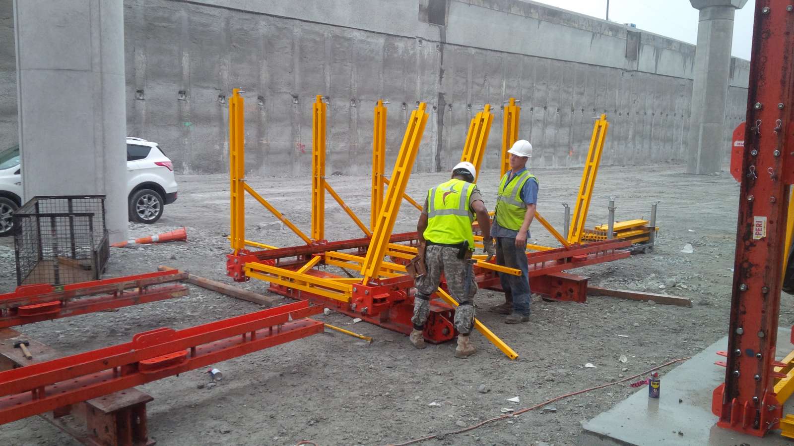 The VST towers were easily assembled on site with pinned connections.