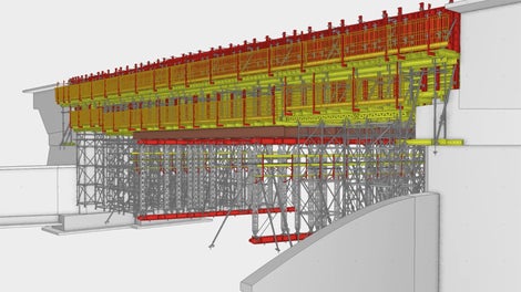 Wiadukt kolejowy Al. 29 Listopada, Kraków. Wizualizacja z programu Trimble Connect.