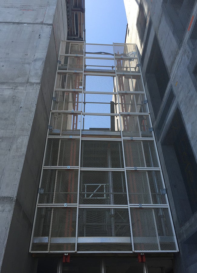 Specialised screens were also provided to give added protection around the Alimaks.