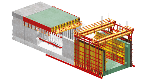 Diagram of tunnel in semi-monolithic open method – Variante 2