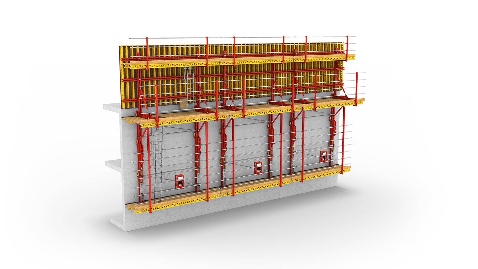 Die PERI Antriebsschienen stehen, je nach Projektart, wahlweise in zwei Varianten zur Verfügung: RCS MAX C und CL. Beide ermöglichen ein sicheres Versetzen der Plattformen in 750-mm-Schritten.<br/>