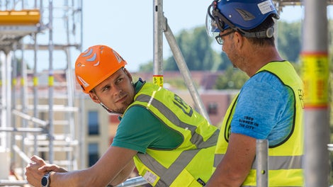 Der PERI Fachberater unterstützte die komplexe Gerüstbaustelle von Anfang an bei der Planung und Durchführung.
