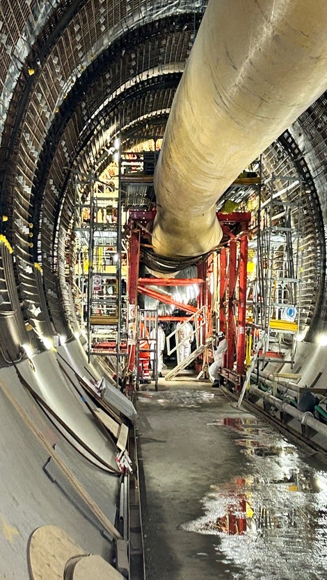 Our Tunnel Traveller in action on site at Hinkley Point C.