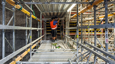 Леса PERI UP Flex широко используются для устройства и опирания опалубки при производстве бетонных работ.