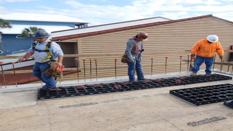 Panels can be clamped together on the ground...