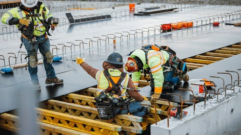 Decking for shoring constructed with PERI PSF plywood, offering multiple reuses, a high-quality finish, and cost efficiency.