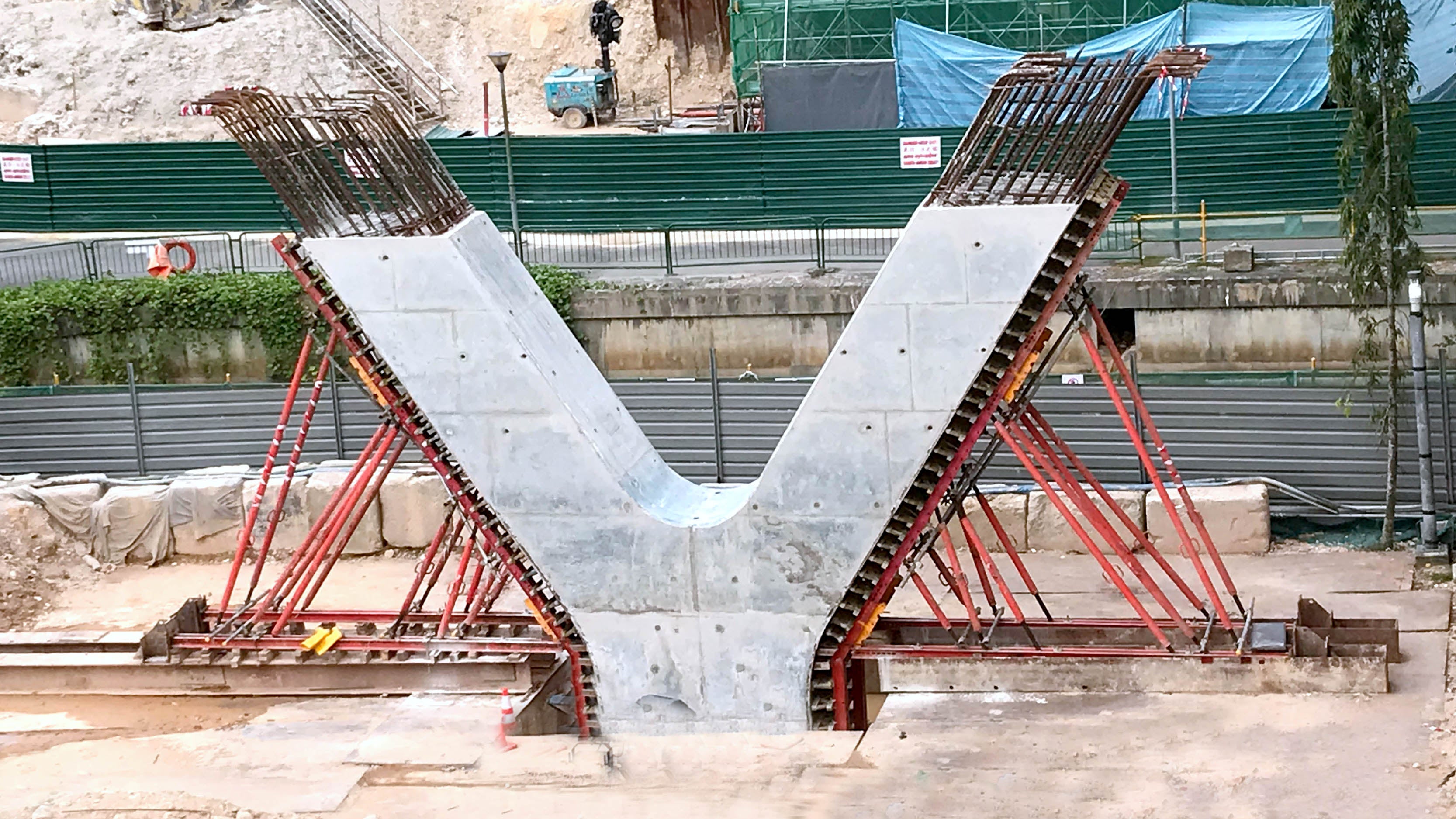 Completed casting of Y-Shaped Pier