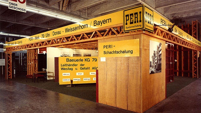 <p>PERI nimmt zum ersten Mal an der bauma in M&amp;uuml;nchen teil und pr&amp;auml;sentiert den T 70 Tr&amp;auml;ger und die Raumkastenschalung.</p><br/>