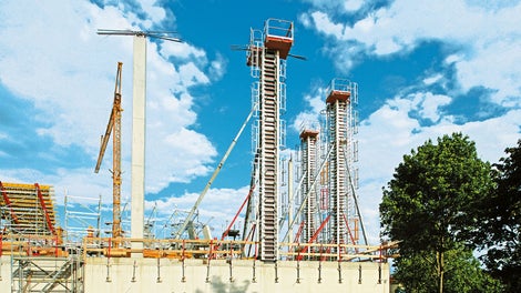 RAPID系统可为11.7米高的柱子立模；系统较高的承载能力，保证了快速的浇筑过程。