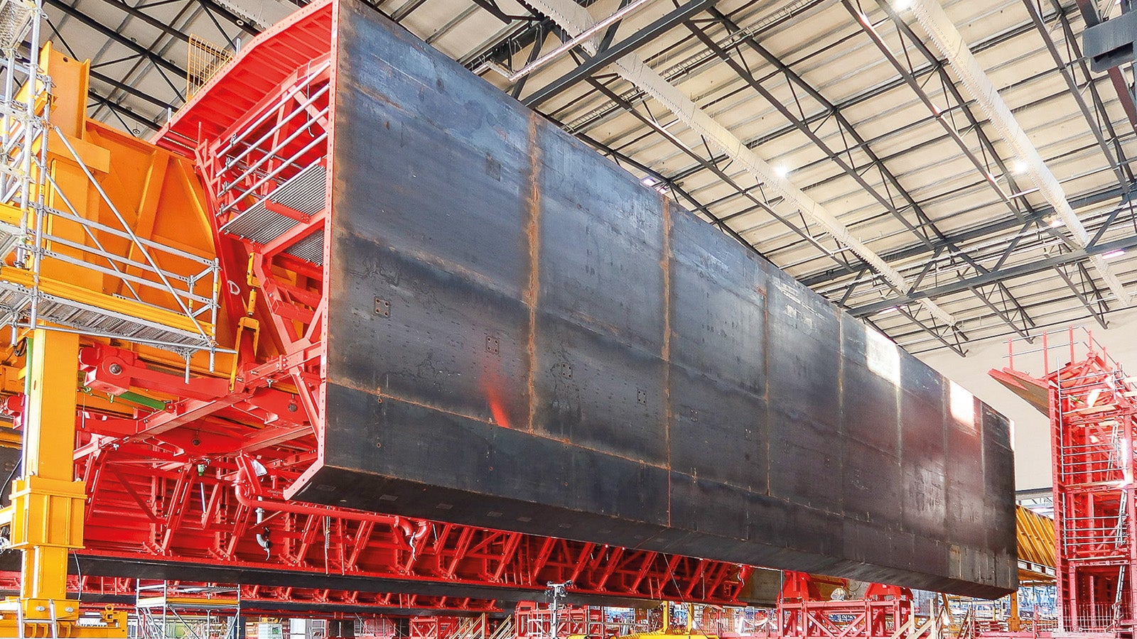 The parts delivered to the site in Denmark are assembled to allow for efficient concreting processes.