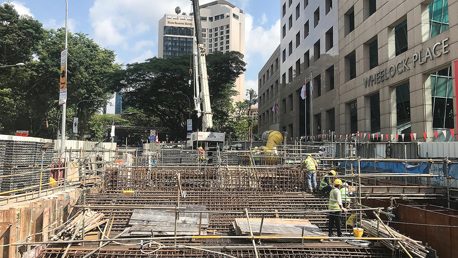 DUO are used for all five entrances of the train station that is located just above ground.