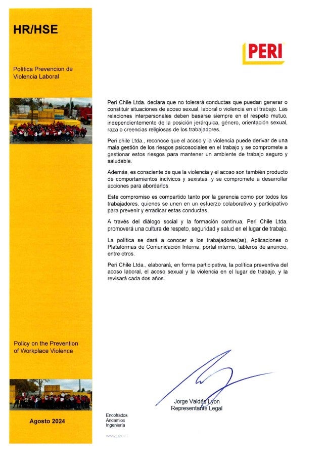 Política de prevención de violencia laboral