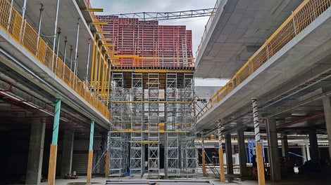 Systemy deskowań i rusztowań podporowych PERI optymalnie dobrano do każdego zadania budowlanego Galerii Północnej w Warszawie