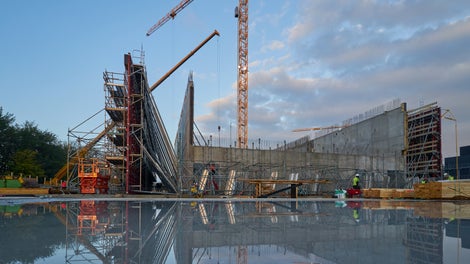 MAXIMO wandbekisting levert een heel mooi symmetrisch center- en nadenpatroon op. 