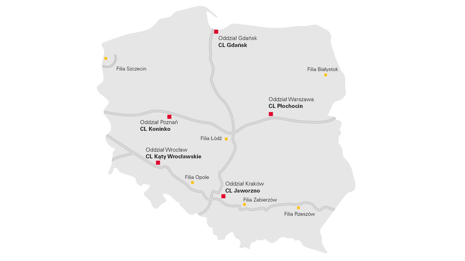 Lokalizacje PERI w Polsce