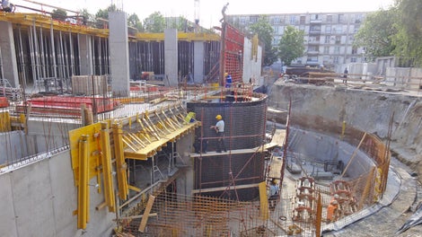 RUNDFLEX kružna oplata za izvedbu rampe podzemne garaže.