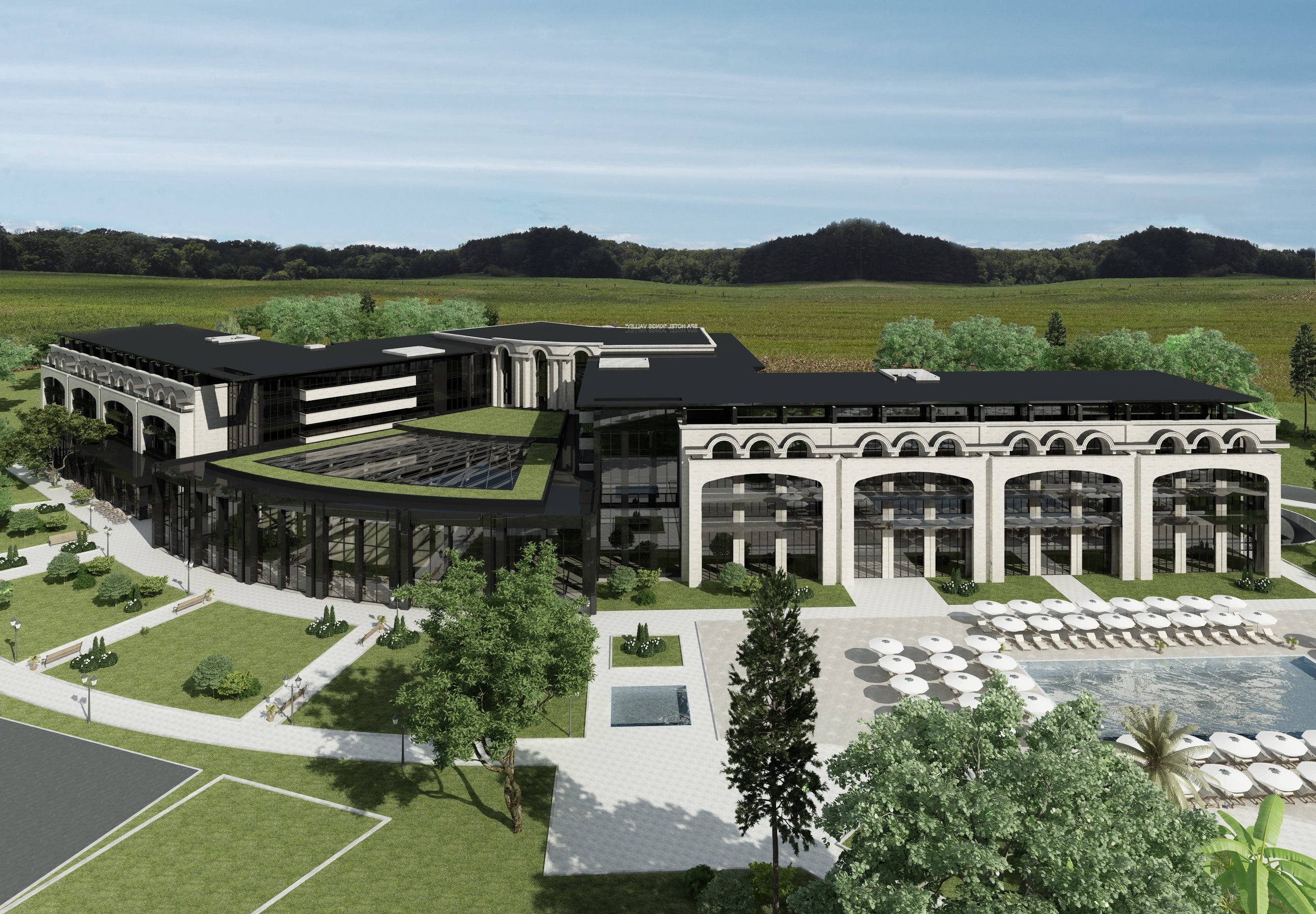 СПА хотелът е със застроена площ 9900 кв.м. и се очаква да бъде построен през 2021 г.