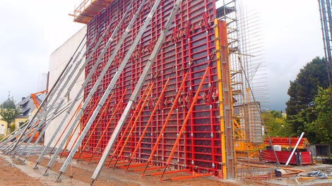 Abschalement Bewehrung für Wandabschnitte mit durchlaufender Bewehrung 