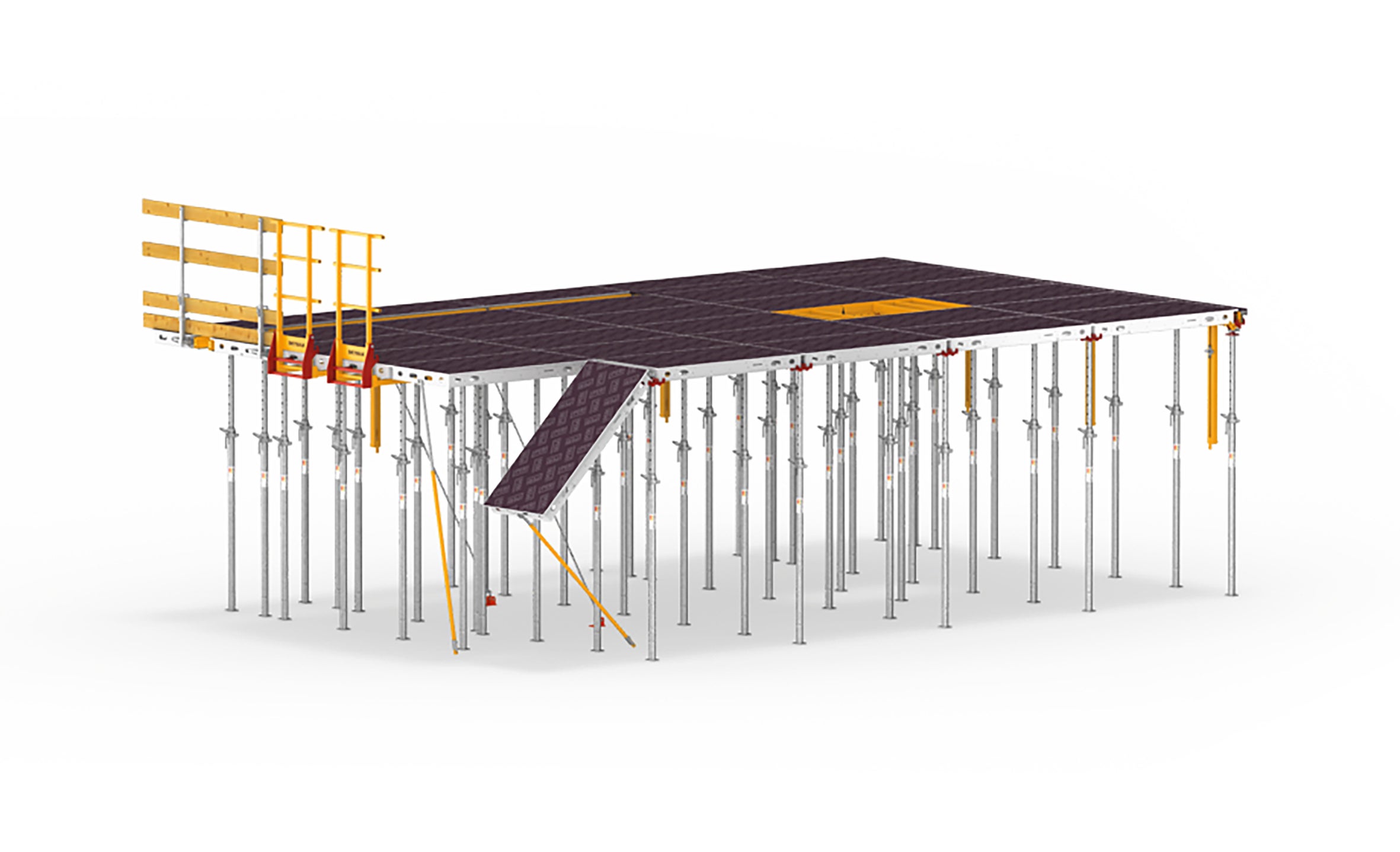 Système SKYMAX : des éléments de grande taille, faciles et rapides à installer depuis le sol, pour un montage sécurisé et modulaire dans les constructions résidentielles et commerciales. 