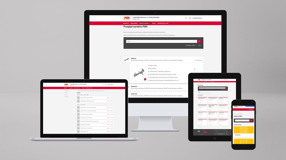 Portal myPERI - nawigacja i wyszukiwanie są równie proste na komórce, tablecie, jak i laptopie.<br/>