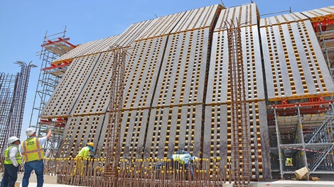 Circular basic panels assembled on all stages