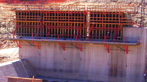 Ross Dam training wall pour 2.<br/>