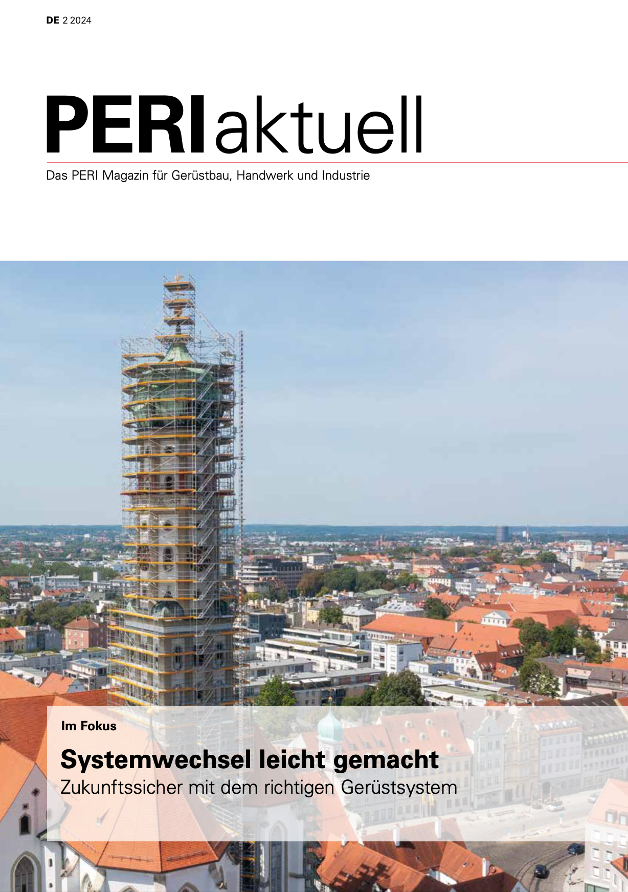 Cover zur Ausgabe Gerüst 02-2024 des Magazins PERI aktuell
