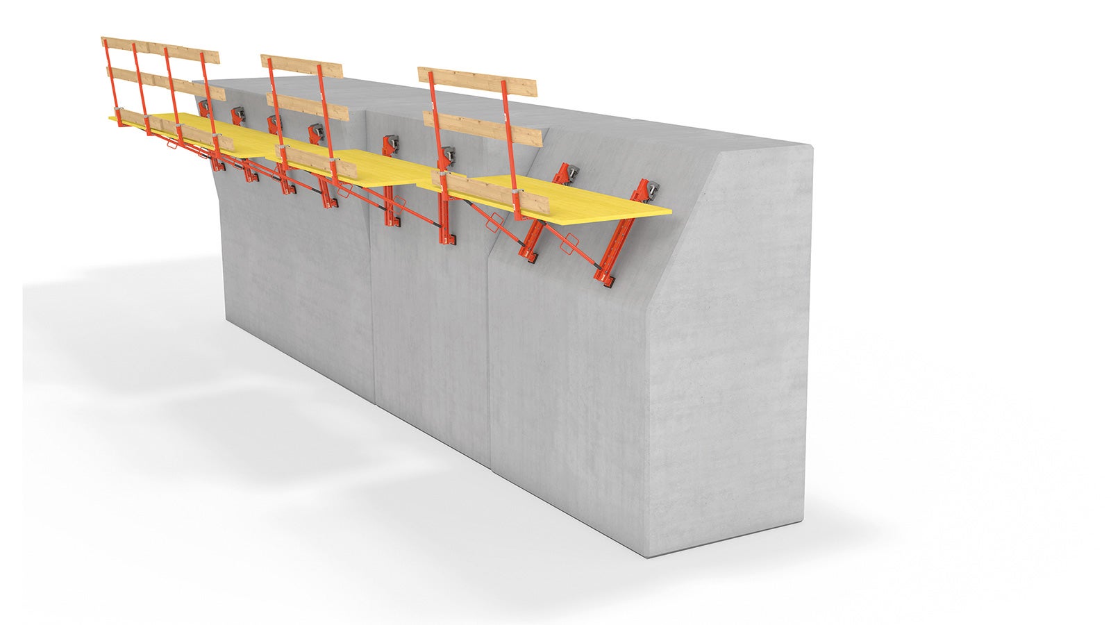 The lightweight VGK Working Platforms are ideally suited for projects with complex geometries. The platforms are available in three different widths to meet a wide range of requirements.