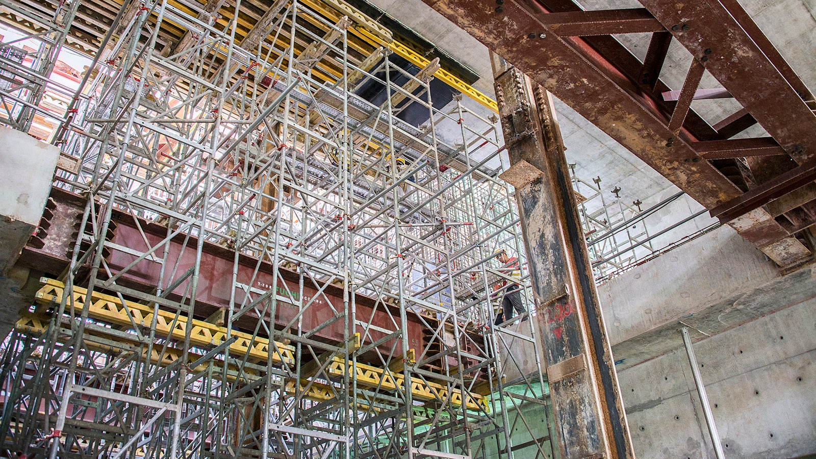 ST 100 Stacking Towers are used to cast a slab height of 30 m high from platform to the roof of the basement