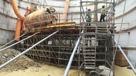 PERI products resist high pressure on the construction site. <br/>The dismantling of the TBM was carried out on top of the temporary platform of PERI.<br/>