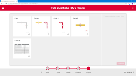 Review of plans, cycles and material lists