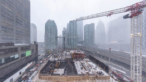 The Sky Tower will be the tallest residential tower in Canada reaching 105 storys with a total height of 345 meters.