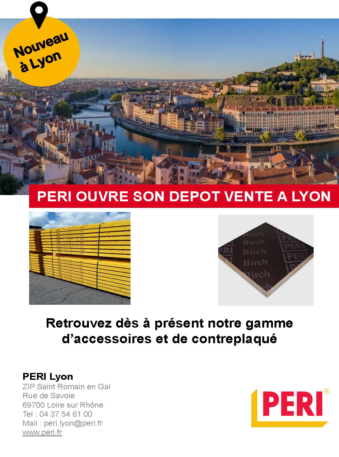 Ouverture du dépôt vente de PERI à Lyon en Décembre 2020.