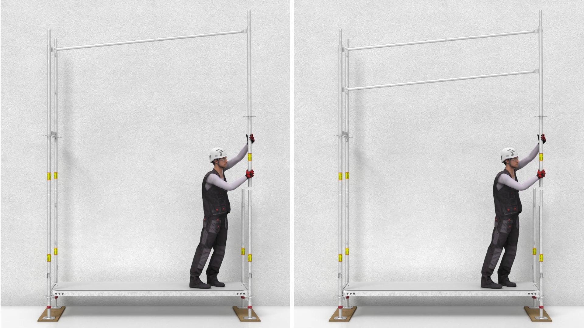 Der Easy Stiel ermöglicht eine vorlaufende, systemintegrierte Geländermontage