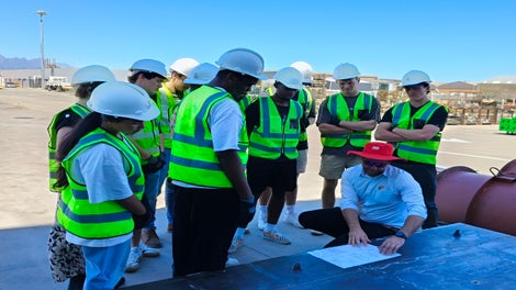 Student receiving training 