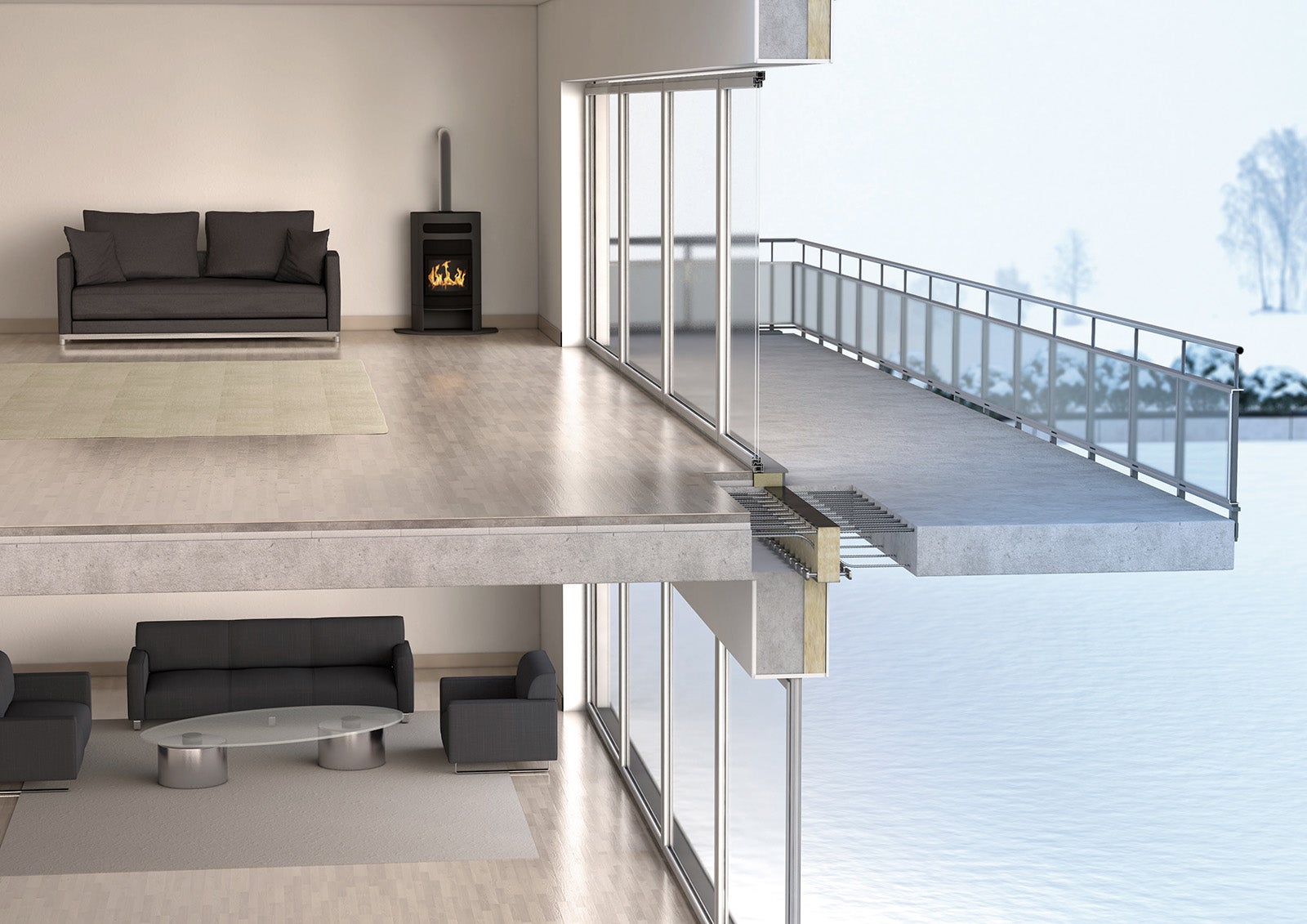 Egcobox® installert i en balkong. Foto: MAX FRANK Group 