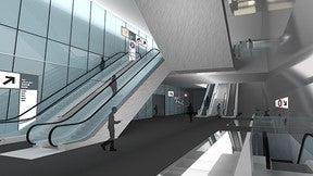Le projet de la future gare Villejuif-Louis Aragon de la ligne 15 Sud du GPE<br/>(Crédit : Société du Grand Paris - <br/>Philippe Gazeau)<br/>