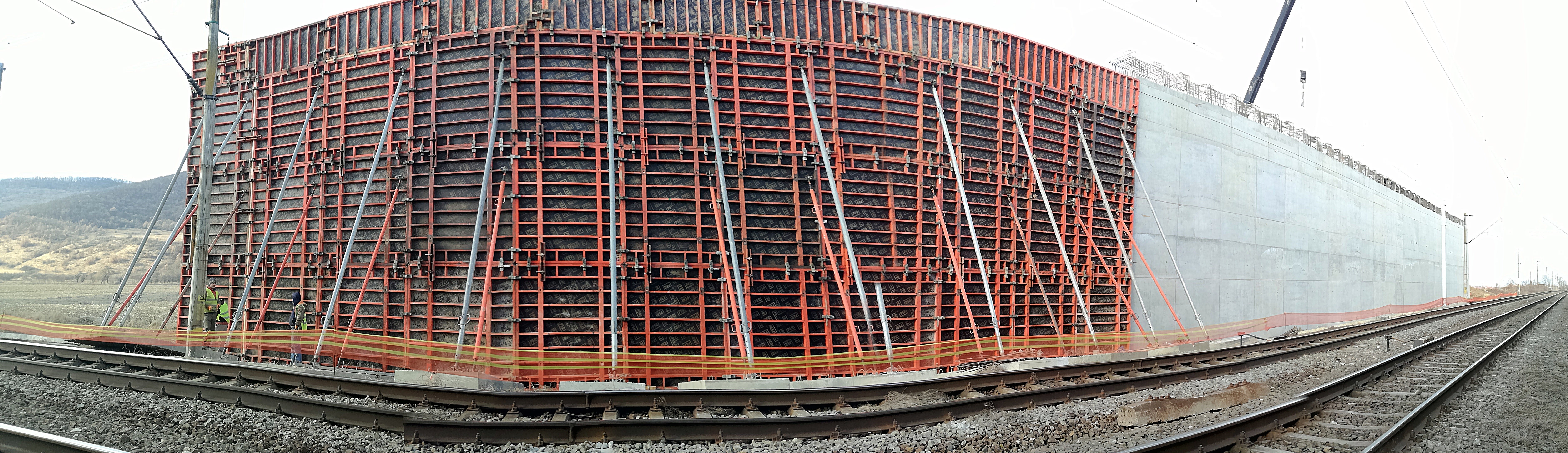 Cofraj TRIO pentru execuție culee C2 - Pasaj superior pe autostrada pentru CF km 50+220