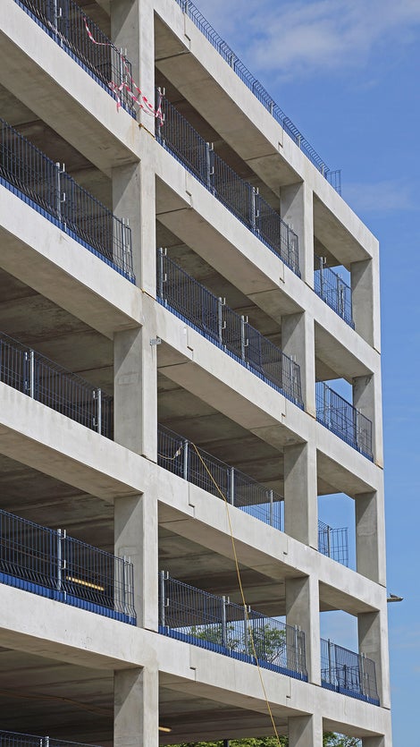 Section of the Stafford Multi-Storey pre-cast car park with PROKIT edge protection